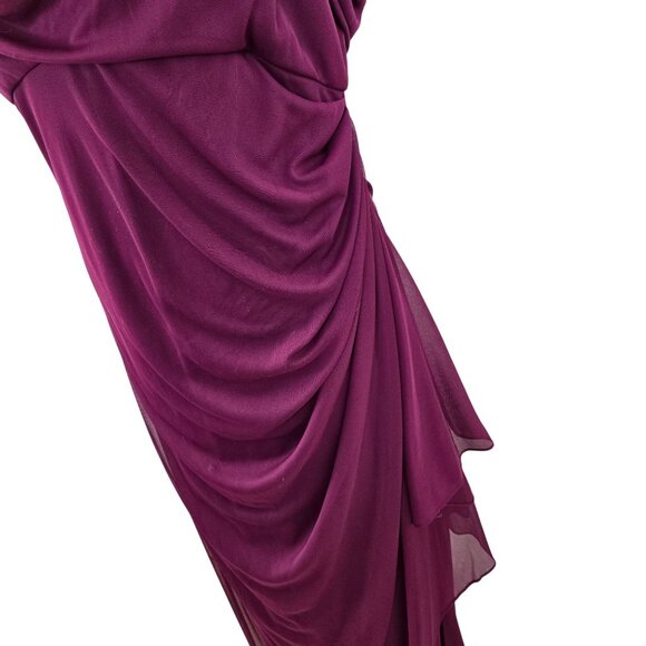 Alex Evenings  Flutter Sleeve Side Ruched Special Occasion Dress Size 12 - Picture 7 of 8